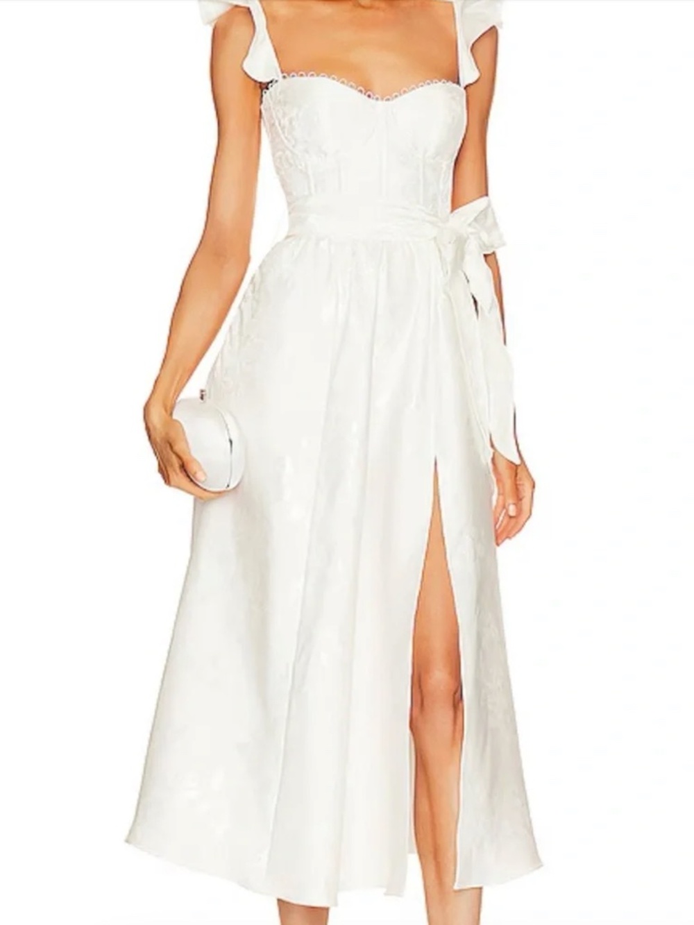 V. Chapman The Vera Dress in White Baroque Floral